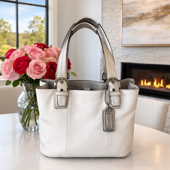 Coach Handbags - Coach Soho 2011 In Oyster with metallic leather trim